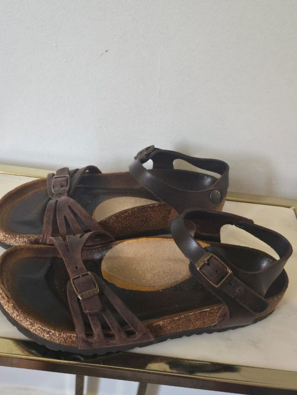 Birkenstock Brown Strappy Cork Footbed Sandals